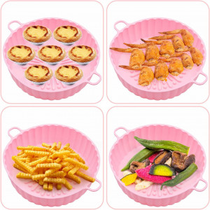 Cos reutilizabil pentru friteuza cu aer cald LTHHERMELK, silicon, roz, 22,5 x 5 cm - Img 2