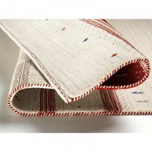 Covor Friedlander tesut manual din lana crem/rosu, 180 x 290 cm - Img 3