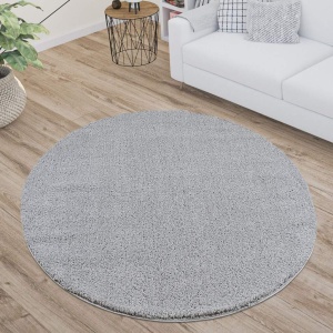 Covor Otto Shaggy, poliester textil, gri, 140 cm - Img 4