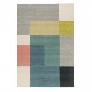 Covor Tetris, lana, multicolor, 200 x 300 cm - Img 1