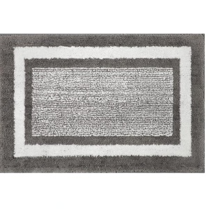Covoras de baie Homcomodar, microfibra/latex, gri/alb, 45 x 65 cm