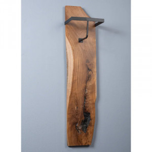 Cuier de perete Ariya, lemn masiv/metal, maro/negru, 110 x 25 x 20 cm