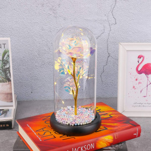 Cupola cu trandafir ZACENYU, LED, sticla/plastic, multicolor