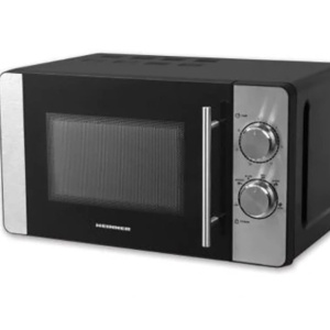 Cuptor cu microunde Heinner HMW-20MBKSS, 20 l, 700 W, Mecanic, Timer, Negru/Inox, RESIGILAT, 1 AN GARANTIE