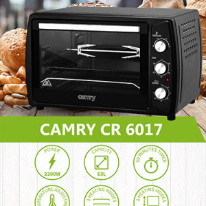 Cuptor electric Camry CR 6017, 2200 W, negru - Img 8