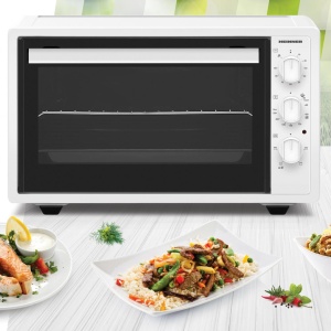Cuptor electric Heinner HCE-S37WH, 1650W, Capacitate 37L, 4 functii de gatire, Timer, Grill, Alb - Img 2