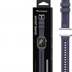Curea pentru Apple Watch AHASTYLE, silicon, albastru inchis, 15-23,5 cm - Img 4