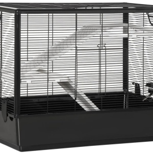 Cusca pentru rozatoare, otel/polipropilena, negru, 80 x 48 x 58 cm, Resigilat, Grad A