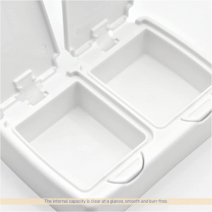 Cutie de depozitare pentru birou Skyzone, polipropilena, alb, 14,3 x 9,7 x 3 cm