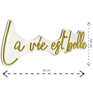 Decor de perete Re-Bloom, La Vie Est Belle, LED, PVC, portocaliu, 62 x 2 x 22 cm - Img 3