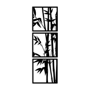 Decor de perete Re-Bloom, metal, negru, 36 x 110cm