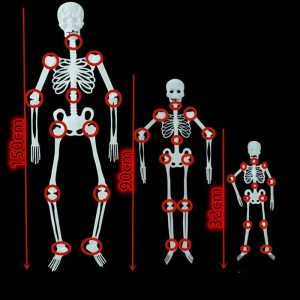 Decoratiune de Halloween schelet Lihaian, verde fluorescent, 150 x 25 x 2 cm