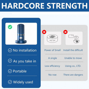 Dispozitiv portabil de curatare cu ultrasunete pentru alimente OLIYA, 4400mAh, albastru, USB, ABS,  15.8cm