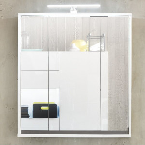 Dulap de baie cu oglinda Tollison, alb, 73 x 67 x 18 cm - Img 2