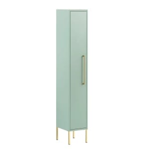 Dulap de baie Sarah, PAL/metal, verde menta/auriu, 25 x 155 x 30 cm