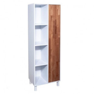 Dulap de birou Places of Style, material lemnos, functie push-to-open, alb/maro, 65 x 175 x 50 cm