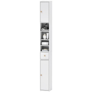Dulap inalt pentru baie, placaj/MDF, alb, 20 x 20 x 178 cm, Resigilat, Grad A - Img 2