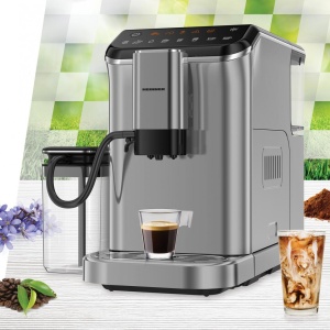 Espressor automat Heinner Genesis HEMA-D20DGREY, 1350W, 20Bar, Recipient lapte, Capacitate rezervor apa 1.5L, Gri
