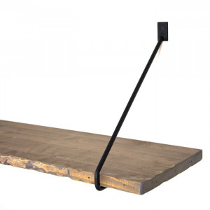 Etajera Eby, metal/lemn, negru/maro, 20 x 60 x 14 cm - Img 3
