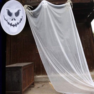 Fantoma pentru Halloween Vohoney, textil/plastic, alb/negru, 200 x 330 cm