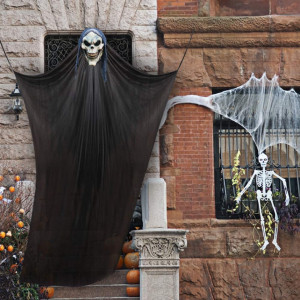 Fantoma plutitoare Halloween Idefair, textil, negru/alb, 3,3x2m - Img 6
