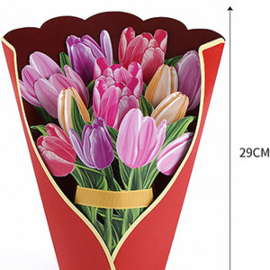 Felicitare 3D Innbox, model floral, multicolor, hartie, 29 x 24,5 cm 