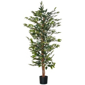 Ficus artificial Re-Bloom, PEVA/PE/ciment, inaltime 150 cm, vas diametru 17x14.5 cm, intretinere redusa, verde/maro - Verificat A · Re-Bloom - Img 1