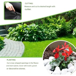 Folie agrotextil, antiburuieni, DAWIDU, permeabila, rezistenta la UV, 50 g/m2, 1m x 50m, 50 m², Negru, 50 de ancore galvanizate, Resigilat, Grad A - Img 3