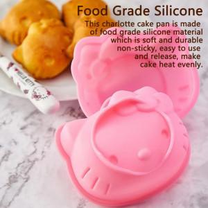 Forma de tort FATUXZ, model hello kitty, silicon, roz, 21,6 x 18,5 cm