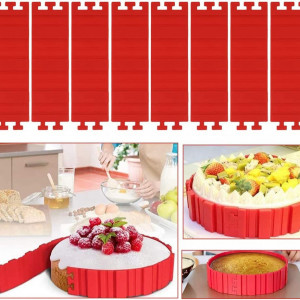 Forma modulara pentru tort Nesloonp, silicon, rosu, 5 x 19 cm