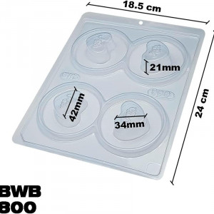 Forma pentru ciocolata BWB 800, silicon/plastic, transparent, 18,5 x 24 cm - Img 5