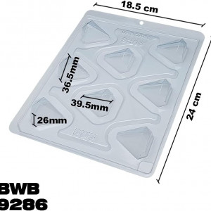 Forma pentru ciocolata BWB 9286, silicon/plastic, transparent, 18,5 x 24 cm - Img 5