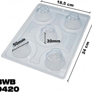 Forma pentru ciocolata BWB 9420, silicon/plastic, transparent, 18,5 x 24 cm - Img 5