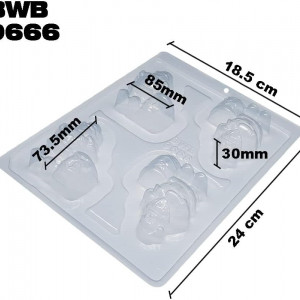 Forma pentru ciocolata BWB 9666, silicon/plastic, transparent, 18,5 x 24 cm - Img 5