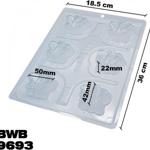 Forma pentru ciocolata BWB 9693, silicon/plastic, transparent, 18,5 x 36 cm - Img 5