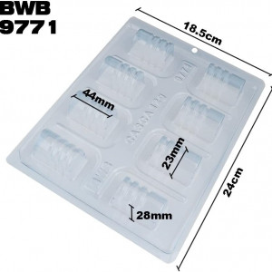Forma pentru ciocolata BWB 9771, silicon/plastic, transparent, 18,5 x 24 cm - Img 6