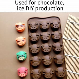 Forma pentru ciocolata HEIGOO, silicon, maro, 20,5 × 10,5 × 1,5 cm - Img 6