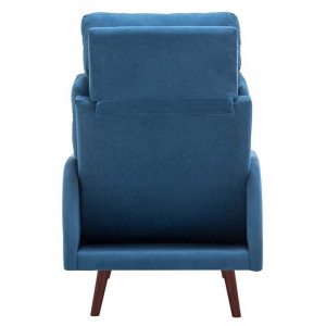Fotoliu recliner cu scaun pentru picioare Fournier, albastru, 100 x 60 x 99 cm - Img 3