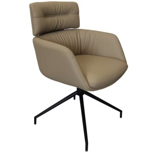 Fotoliu Rotativ Dieter Knoll Supremo Avangarde din piele naturala pigmentata, coniac, 62/92/66 cm