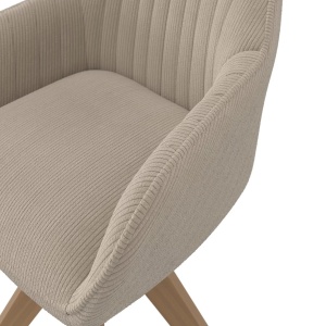 Fotoliu Sally bej, tapițat cu cord, 61/84/58 cm - Img 6