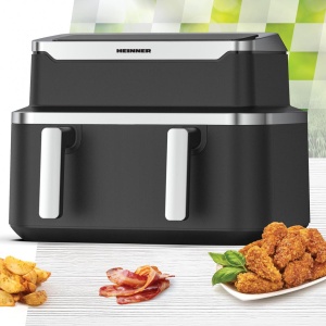 Friteuza aer cald Heinner HAF-DDB9BK26, Putere 2600W, Capacitate 9L, Control digital, Termostat reglabil 60 – 220°C, Negru - Img 5