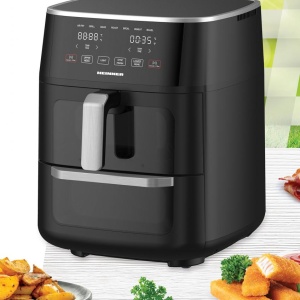 Friteuza dubla cu aer cald Heinner OvenFry Cook HAFO-M11BK1700, 1550-1850W, Capacitate 11L, 10 programe presetate, Negru - Img 3