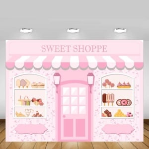 Fundal foto Aibiin, model Sweet Shoppe, poliester, multicolor, 210 x 150 cm