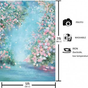 Fundal foto Allenjoy, model pentru floral, vinil, multicolor, 150 x 210 cm - Img 6