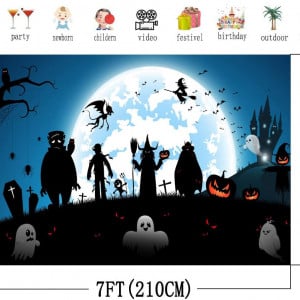 Fundal foto pentru Halloween AIIKES, panza, multicolor, 150 x 210 cm