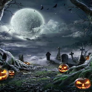 Fundal foto pentru Halloween Aiikes, vinil, multicolor, 240 x 180 cm