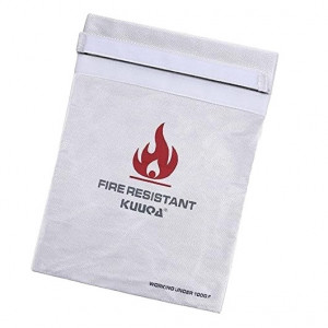 Geanta pentru documente rezistenta la foc Kuuqa, fibra de sticla, alb, 27 x 37.5 cm