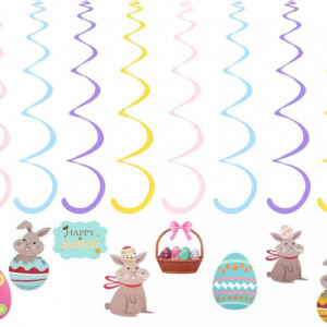 Ghirlanda Happy Easter BEKOIUP, folie/hartie, multicolor - Img 2