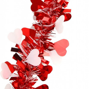 Ghirlanda pentru Craciun HEREER, PET, alb/rosu, 6 m x 9 cm - Img 4