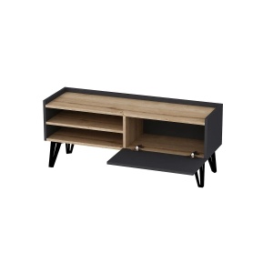 Hanah Home comoda TV, PAL melaminat/cadru metal, 120x38.6x49.6 cm, grosime 18mm, safir/antracit - Verificat A · Re-Bloom - Img 2